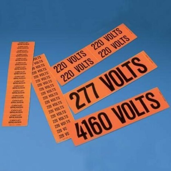 Panduit Voltage Marker, Vinyl, 208 Volts, PK5 PCV-208CY